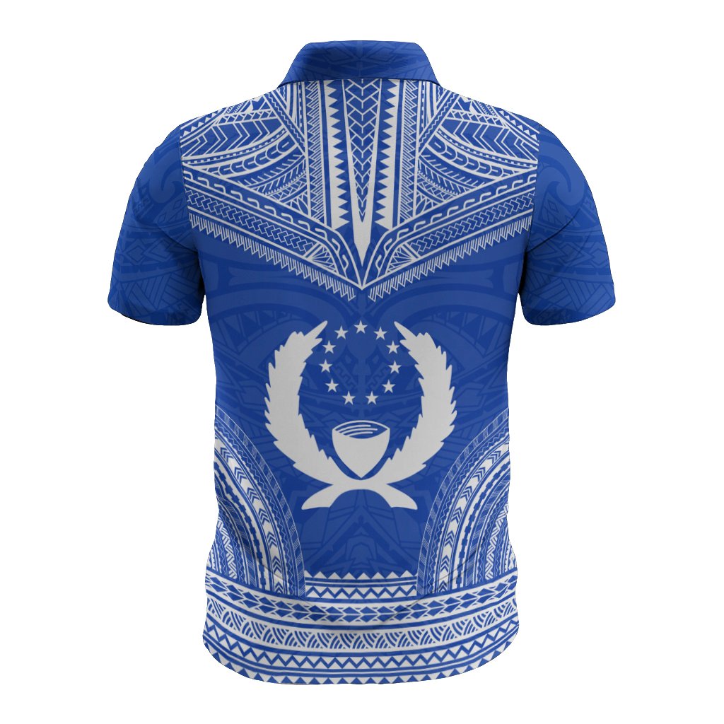Pohnpei Polo Shirt Pohnpei Flag Polynesian Chief Tattoo Flag Version - Polynesian Pride