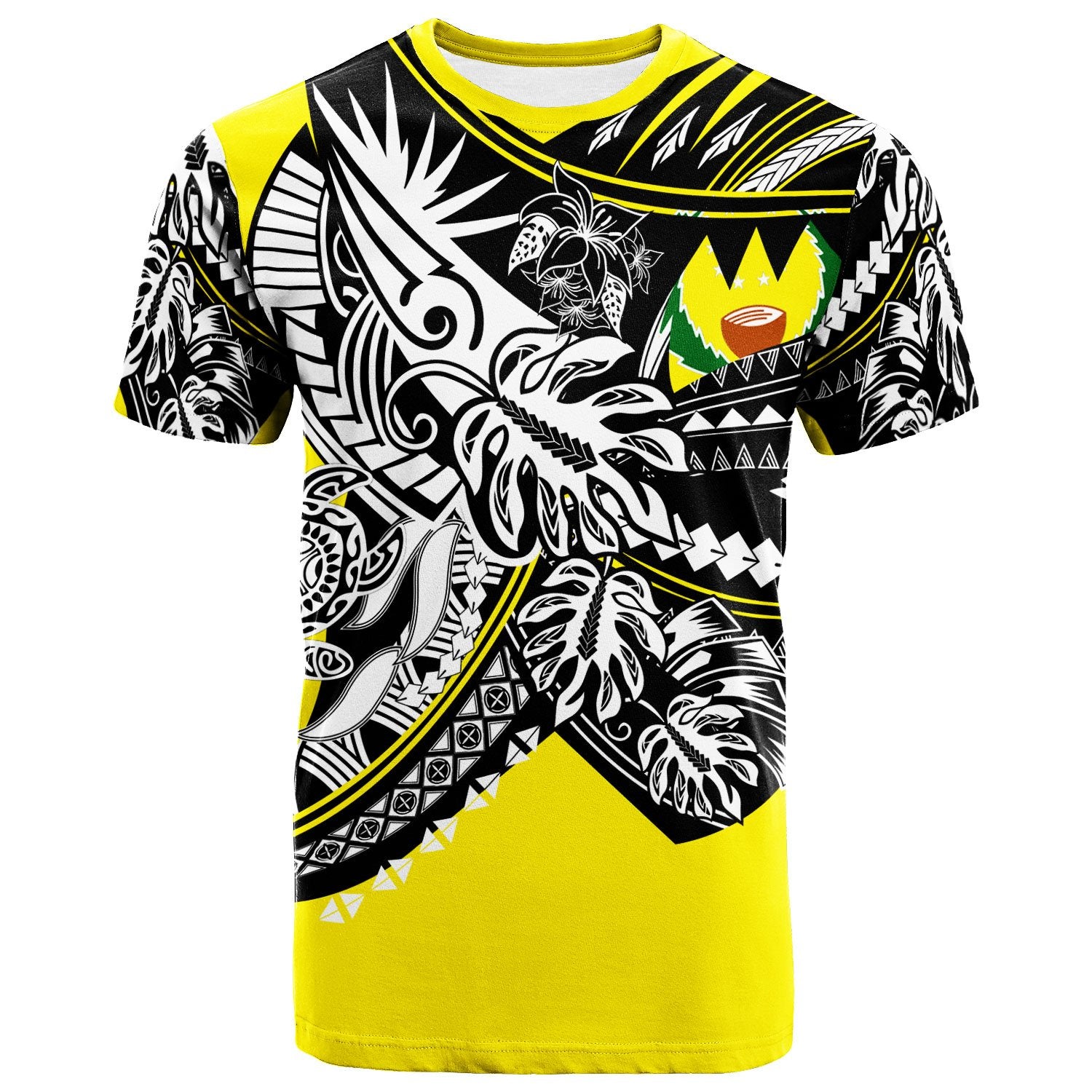 Pohnpei T Shirt Tribal Jungle Yellow Pattern Unisex Yellow - Polynesian Pride