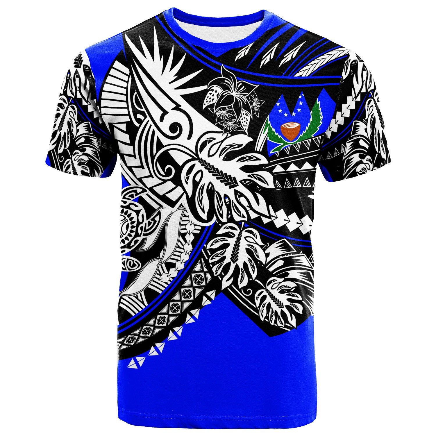 Pohnpei T Shirt Tribal Jungle Blue Pattern Unisex Blue - Polynesian Pride