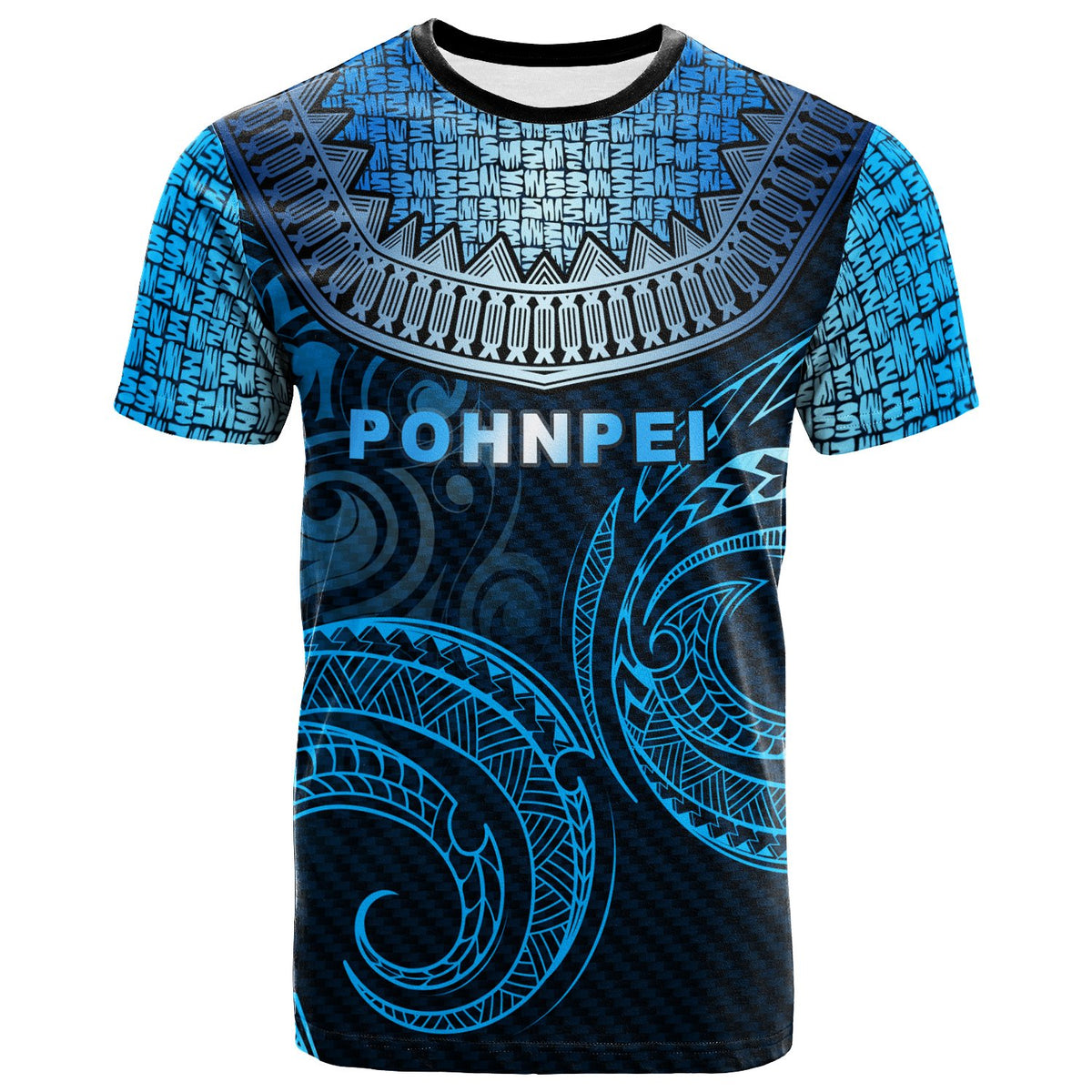 Pohnpei Custom T Shirt Unique Serrated Texture - Polynesian Pride