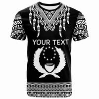 Pohnpei Custom T Shirt Tooth Shaped Necklace Pattern Unisex BlackWhite - Polynesian Pride
