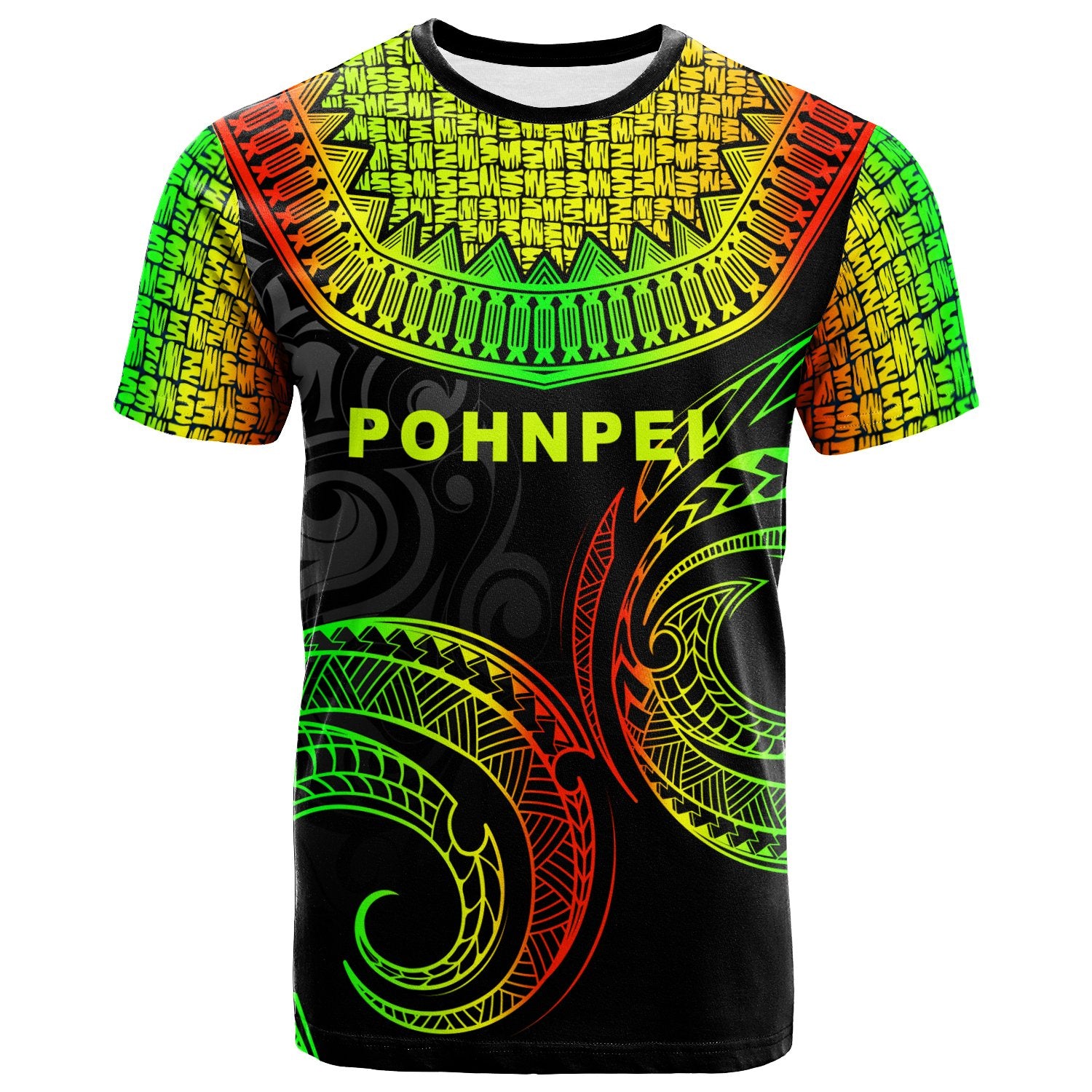 Pohnpei Custom T Shirts Unique Serrated Texture Reggae Unisex Reggae - Polynesian Pride