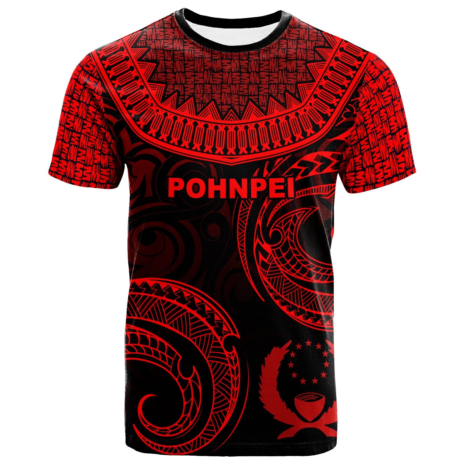 PohnpeiT Shirt Unique Serrated Texture Red Unisex Red - Polynesian Pride