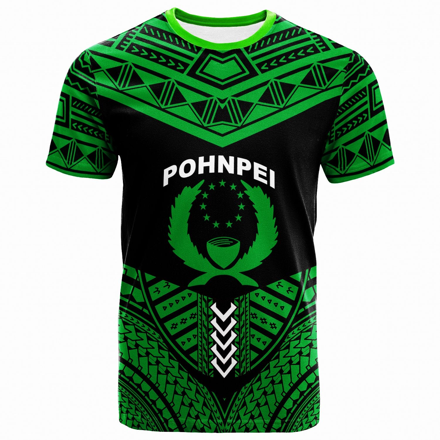 PohnpeiT Shirts Tribal Pattern Cool Style Dark Green Color Unisex Green - Polynesian Pride