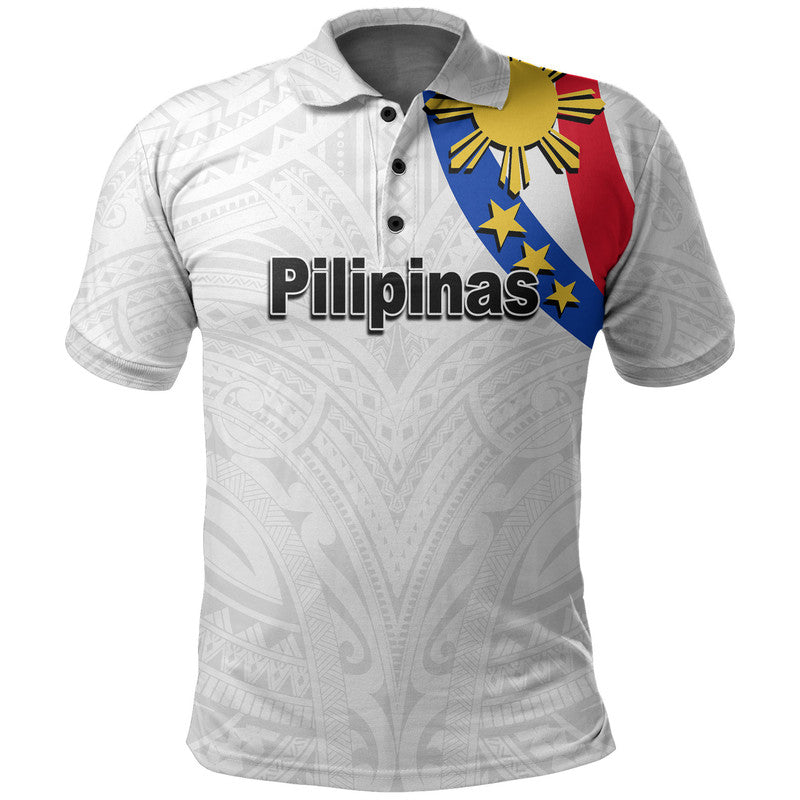 Custom Pilipinas Polo Shirt Simple Style White LT6 White - Polynesian Pride