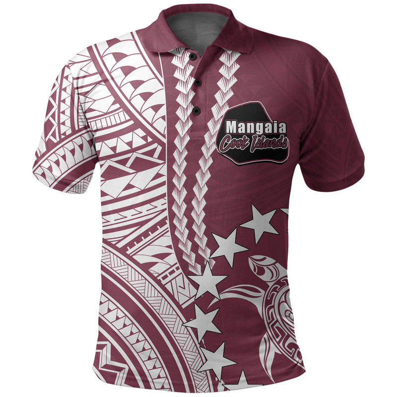 Cook Islands Mangaia Polynesian Polo Shirt LT6 Maroon - Polynesian Pride