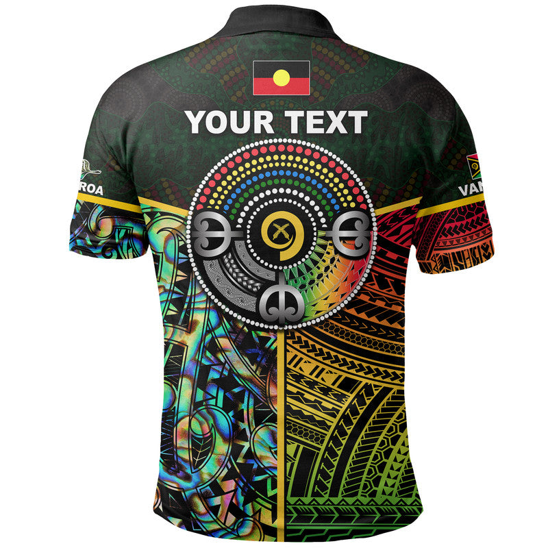 Custom Vanuatu Mix Maori and Aboriginal Polo Shirt LT6 - Polynesian Pride