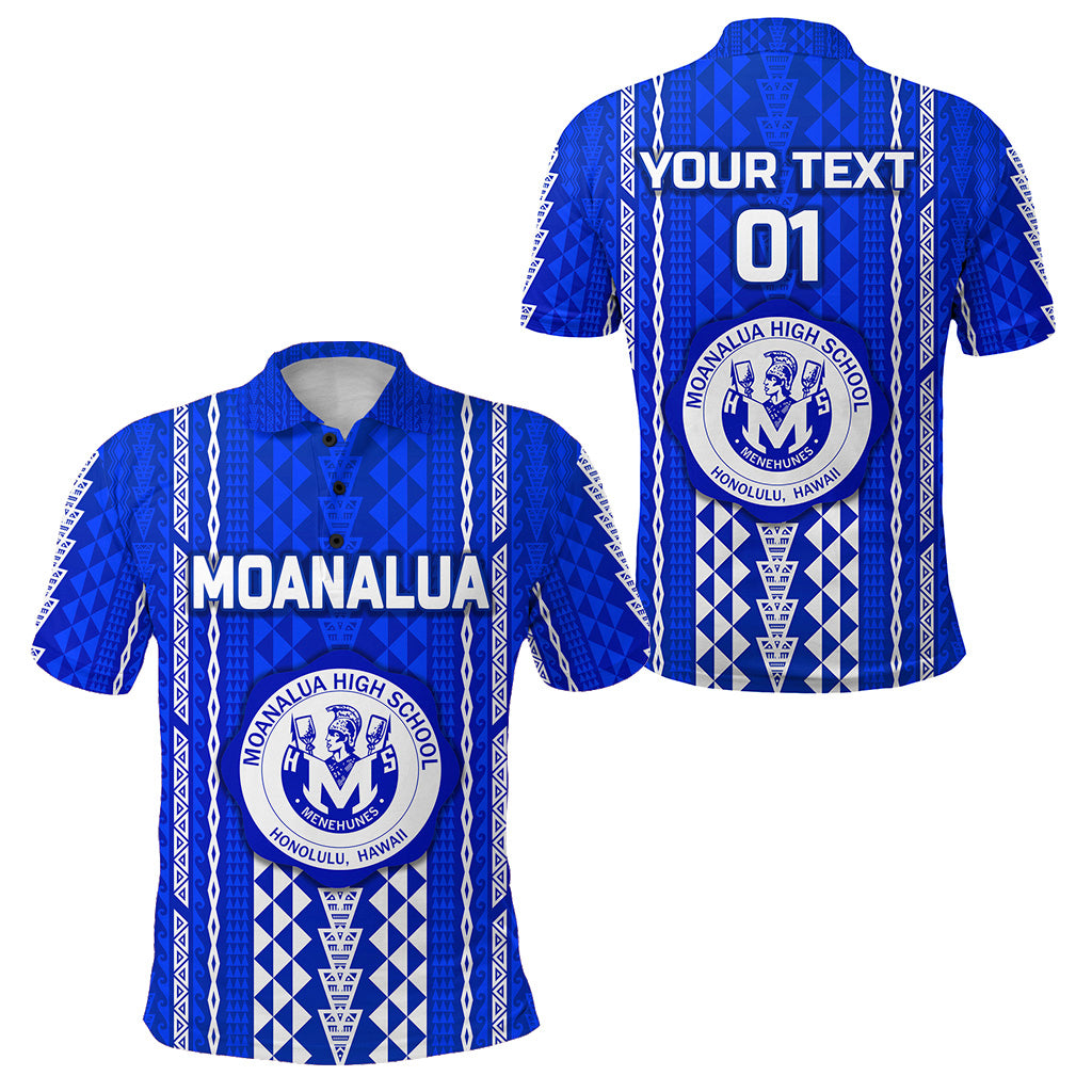 Custom Hawaii Moanalua High School Polo Shirt Simple Style LT8 Unisex Blue - Polynesian Pride