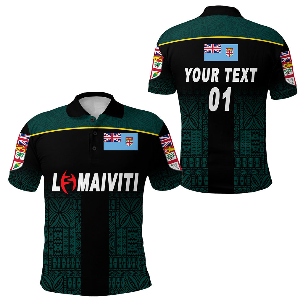 Custom Fiji Lomaiviti Rugby Polo Shirt Simple Vibes, Custom Text and Number LT8 Unisex Green - Polynesian Pride