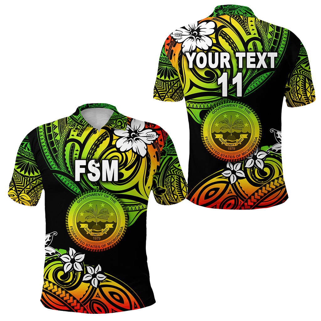 Custom Federated States of Micronesia Polo Shirt Unique Vibes Reggae LT8 Unisex Reggae - Polynesian Pride