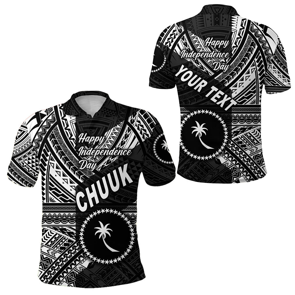 Custom FSM Chuuk Polo Shirt Happy Independence Day Original Vibes Black LT8 Unisex Black - Polynesian Pride