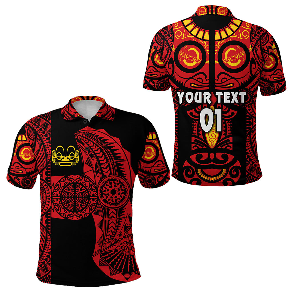 Custom Marquesas Islands Polo Shirt Marquesan Tattoo Original Style Red LT8 - Polynesian Pride