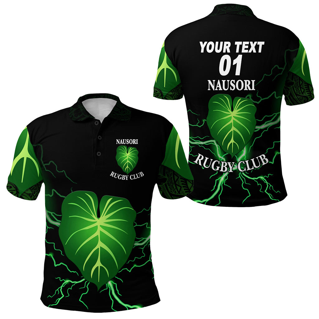 Custom Fiji Nausori Rugby Polo Shirt Simple Style, Custom Text and Number LT8 Unisex Black - Polynesian Pride