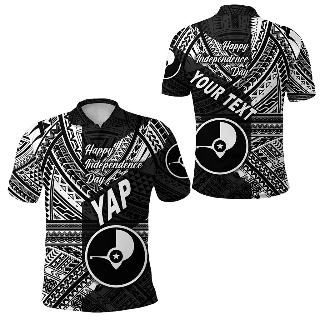 Custom FSM Yap Polo Shirt Happy Independence Day Original Vibes Black LT8 Unisex Black - Polynesian Pride