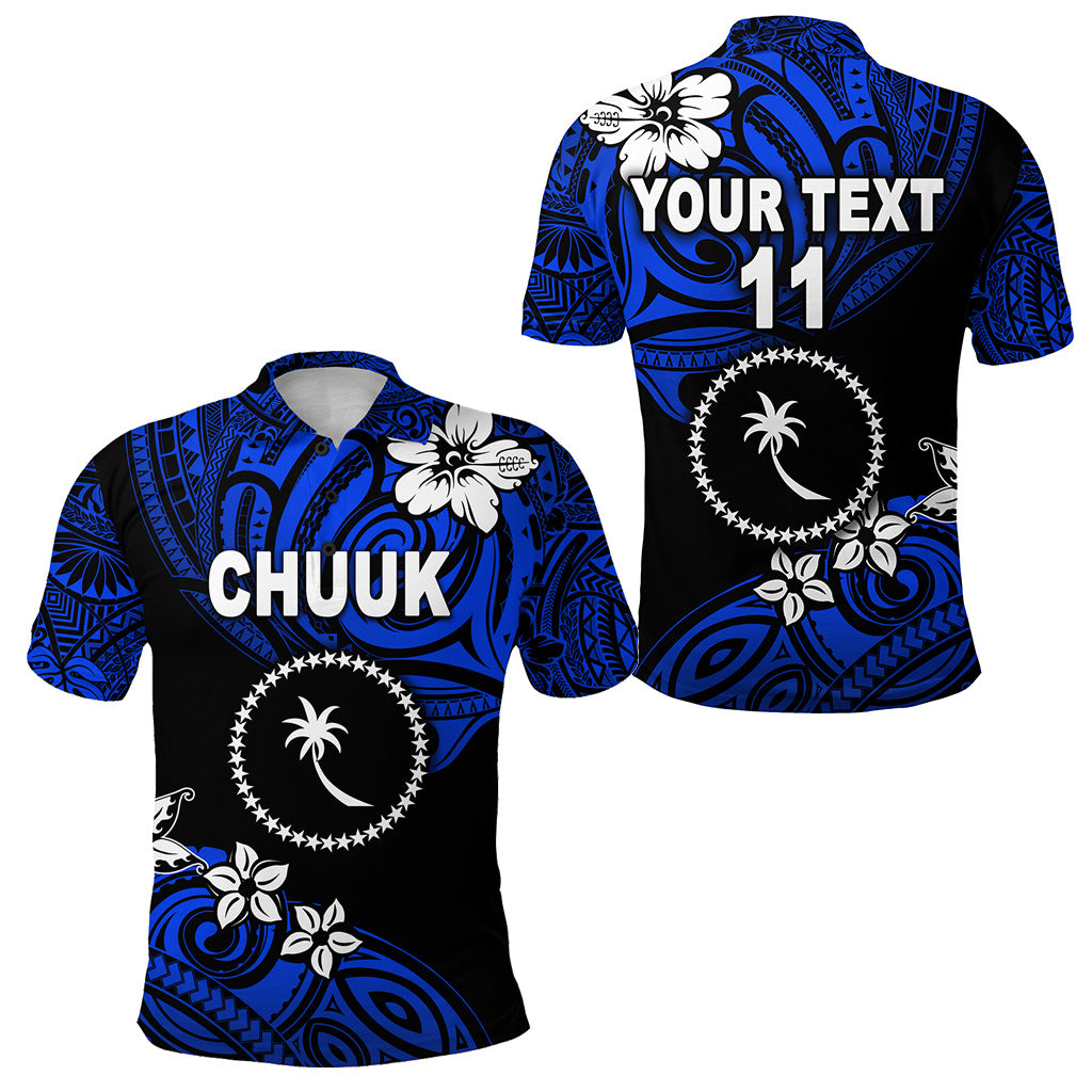 Custom FSM Chuuk Polo Shirt Unique Vibes Blue LT8 Unisex Blue - Polynesian Pride