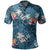 Fiji Hibiscus Polo Shirt Hawaii Style No.1 LT6 Blue - Polynesian Pride