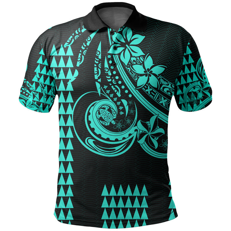 Custom Kakau Hawaiian Polynesian Polo Shirt Turquoise Green LT6 Green - Polynesian Pride