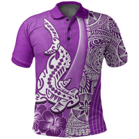 Hawaiian Shark Polynesian Polo Shirt Vibe Purple Style LT6 Purple - Polynesian Pride