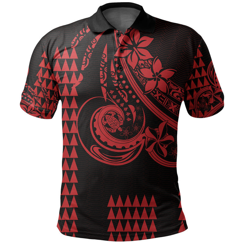 Custom Kakau Hawaiian Polynesian Polo Shirt Red LT6 Red - Polynesian Pride