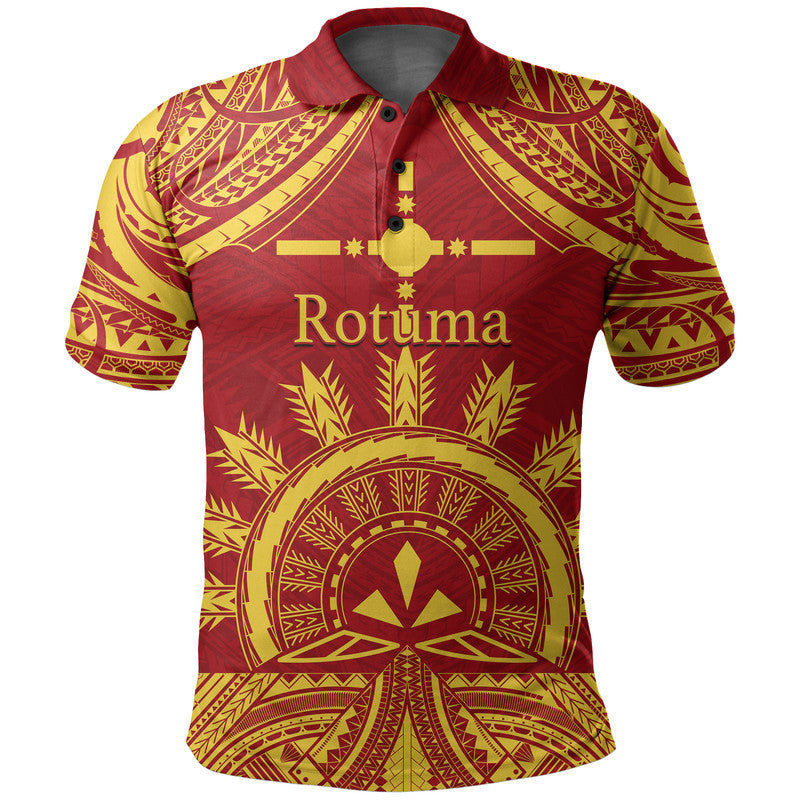 Rotuma Fiji Bula Polo Shirt LT6 Red - Polynesian Pride