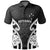 Aotearoa Polo Shirt Maori Moko (Black White) Unisex Black - Polynesian Pride