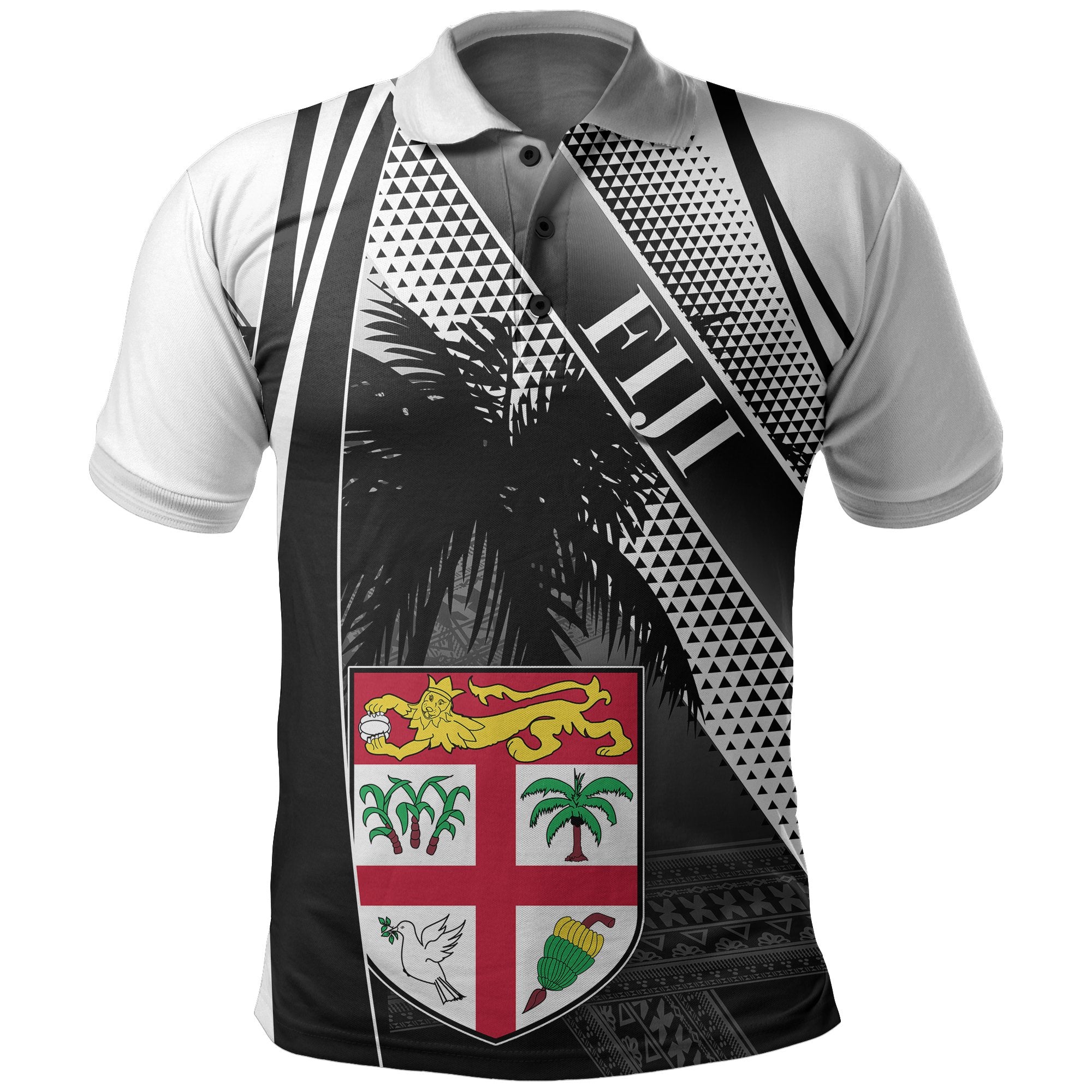 Fiji Polo Shirt Special Style No.1 Unisex Black - Polynesian Pride