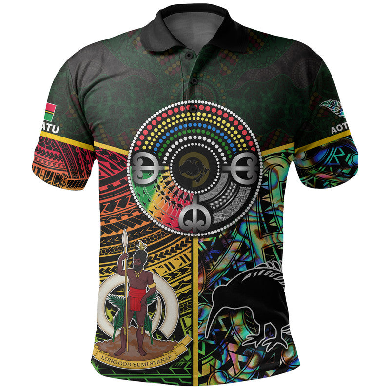 Custom Vanuatu Mix Maori and Aboriginal Polo Shirt LT6 Art - Polynesian Pride