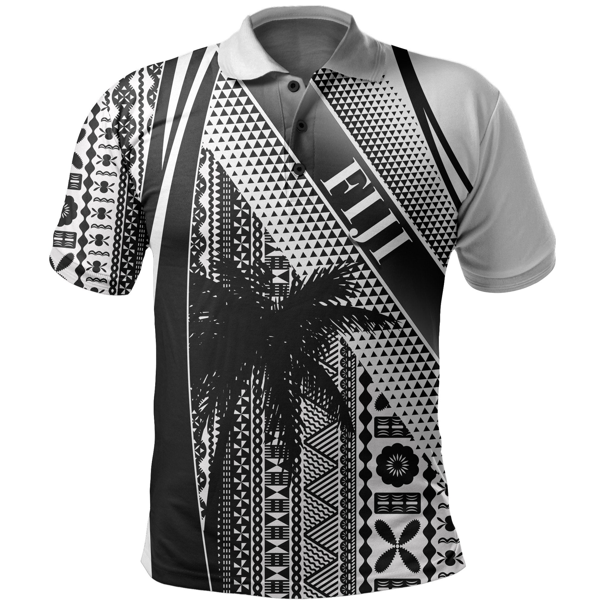 Custom Fiji Polo Shirt Special Style Tapa No.1 Unisex Black - Polynesian Pride