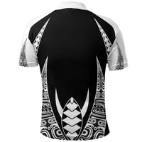 Polynesian Polo Shirt Tattoo Black White - Polynesian Pride