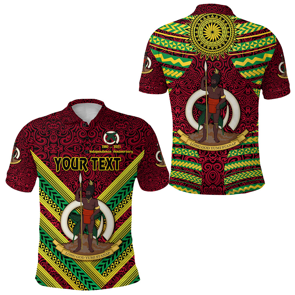 Custom Vanuatu Special Independence Anniversary Polo Shirt Creative Style Red LT8 Unisex Red - Polynesian Pride