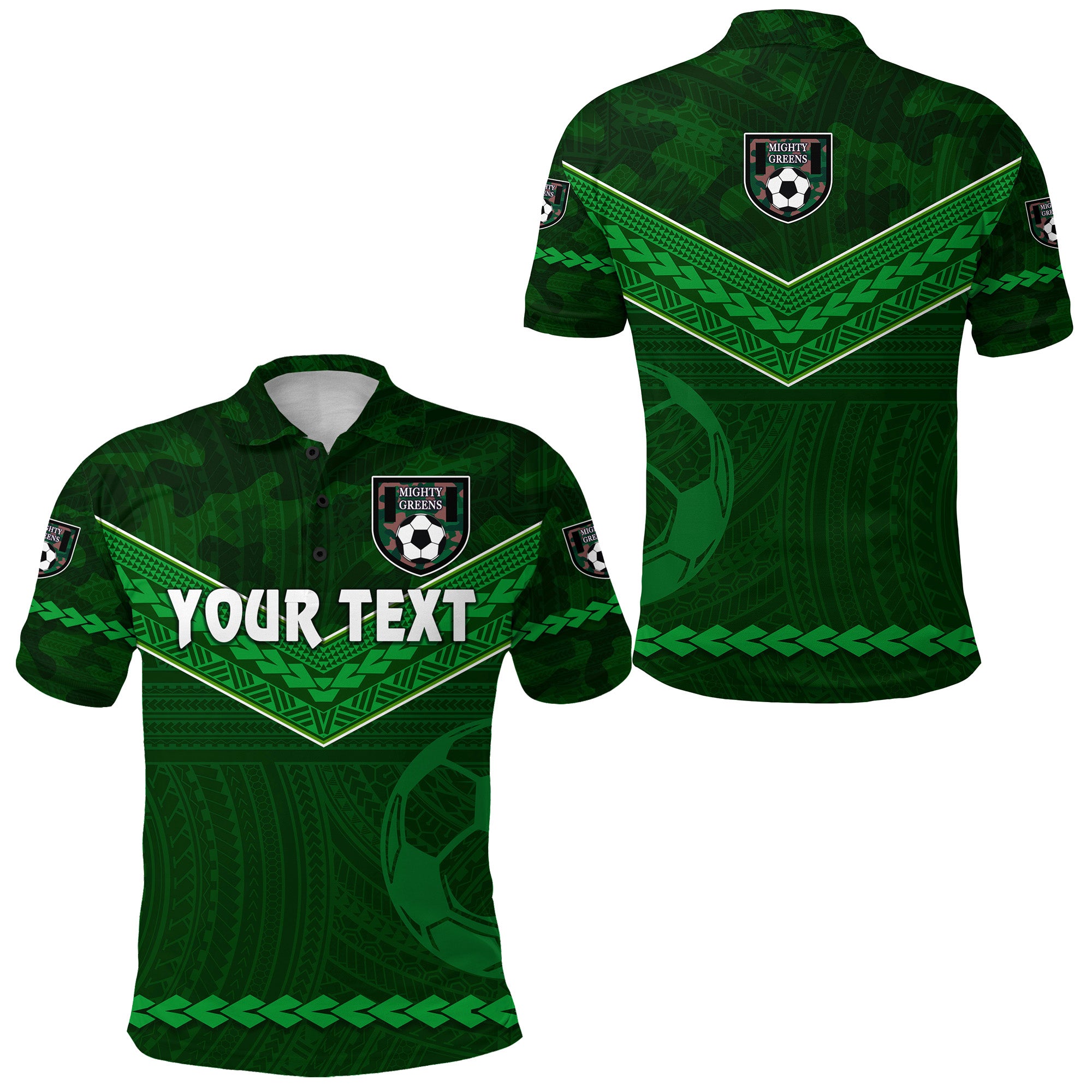 Custom Mighty Greens Polo Shirt Military Football Team Simple Style LT8 Unisex Green - Polynesian Pride