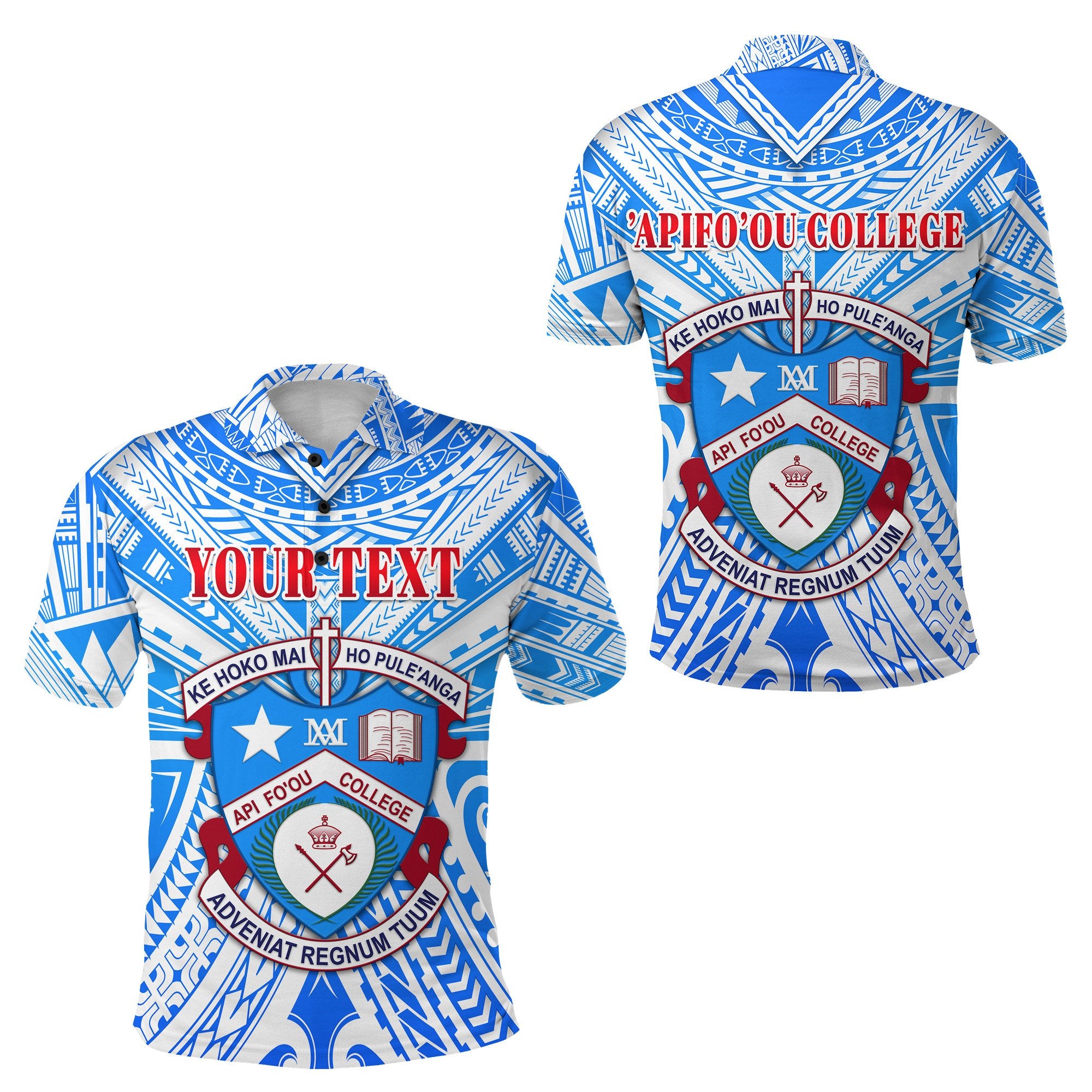 Custom Kolisi Apifoou College Polo Shirt Tonga Unisex Blue - Polynesian Pride