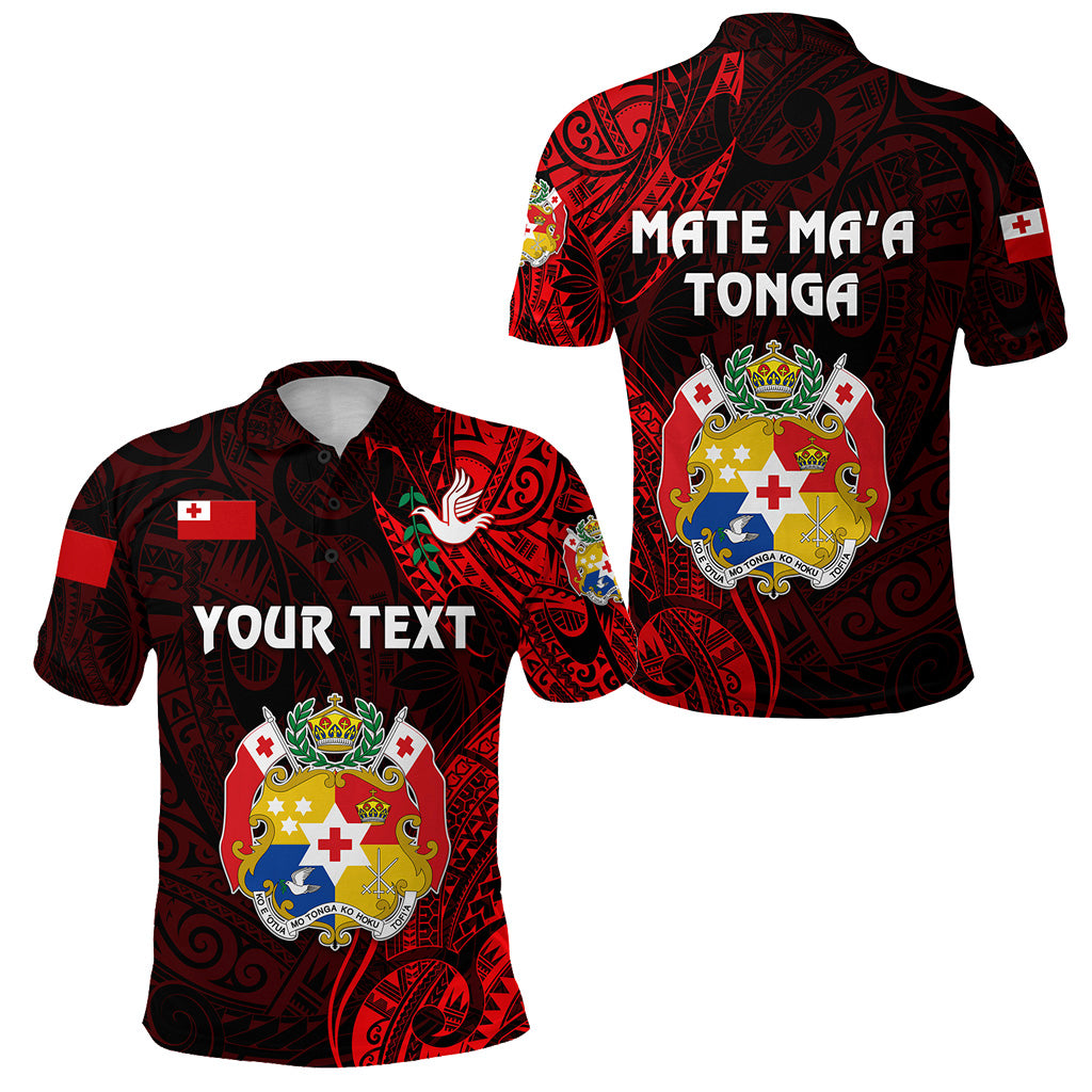 Custom Tonga Coat Of Arms Polo Shirt Simple Vibes Red LT8 Unisex Red - Polynesian Pride