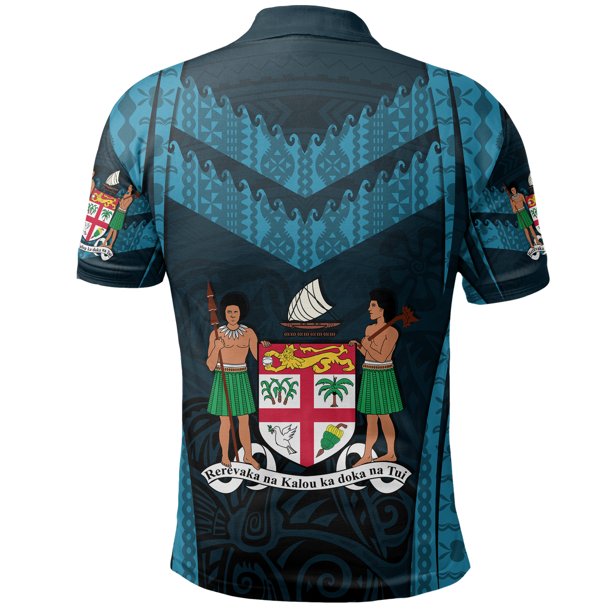 Fiji Polo Shirt Vitian Coat Of Arms Tapa - Polynesian Pride