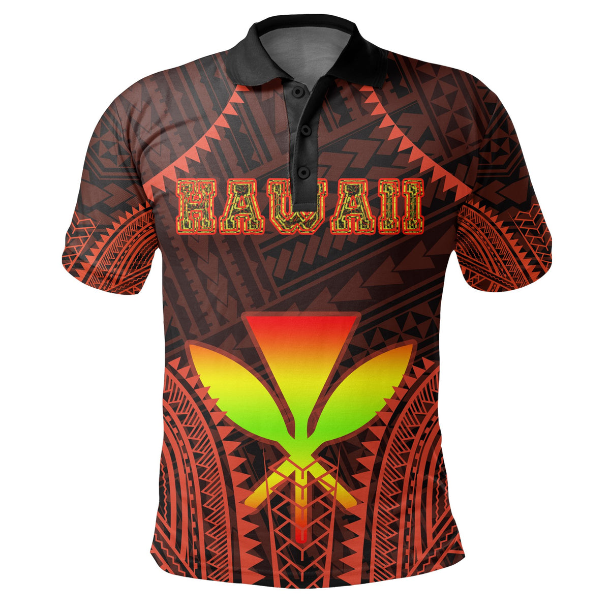 Hawaiian Kanaka Turtle Polynesian Polo Shirt Orange Stronge Style - Polynesian Pride