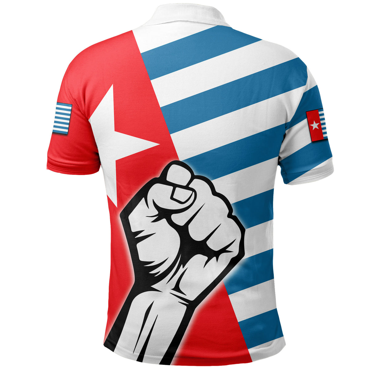 Free West Papua Polo Shirt Clenched Hands Flag LT6 - Polynesian Pride