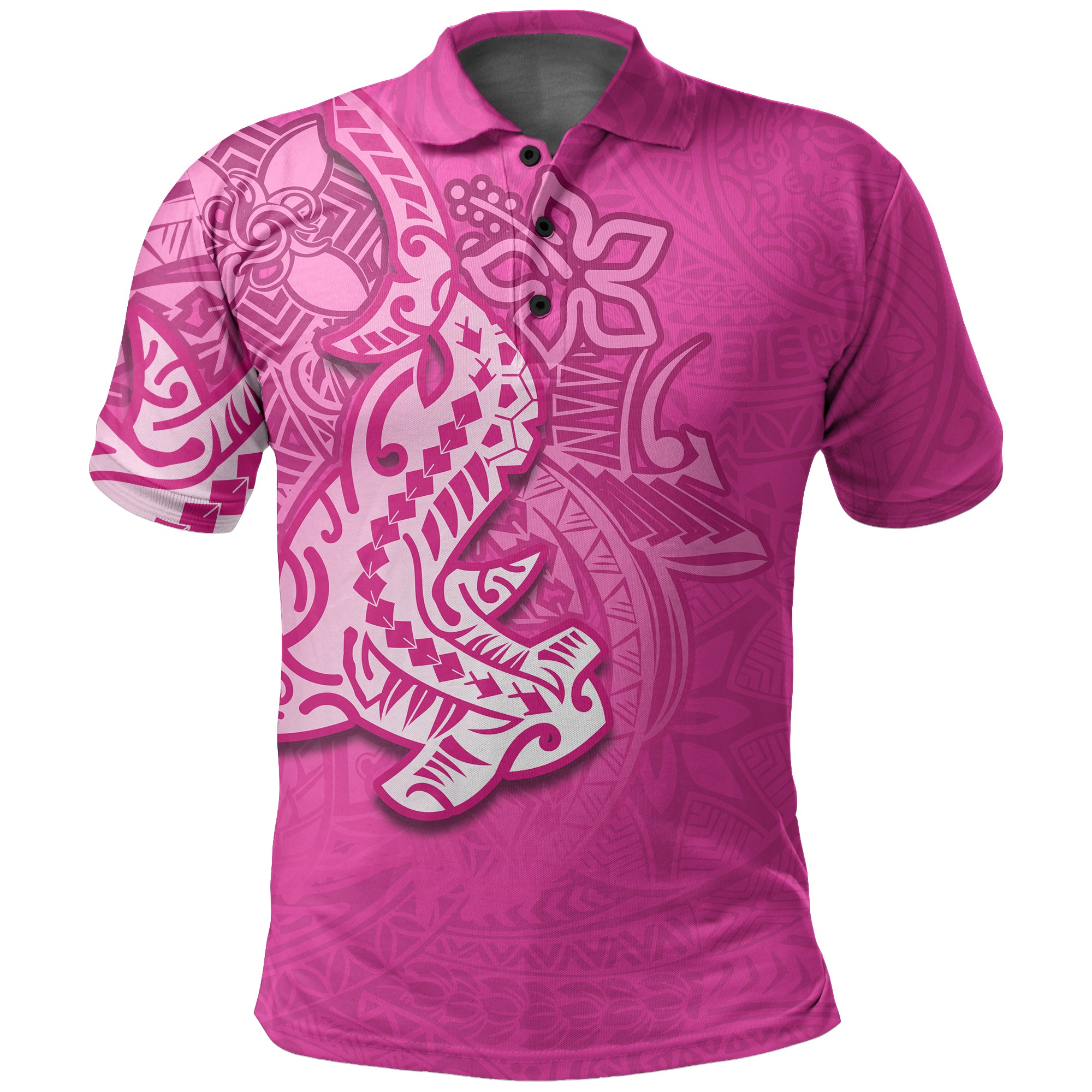 Custom Hammerhead shark Polo Shirt Polynesian Pink Style LT6 Unisex Pink - Polynesian Pride