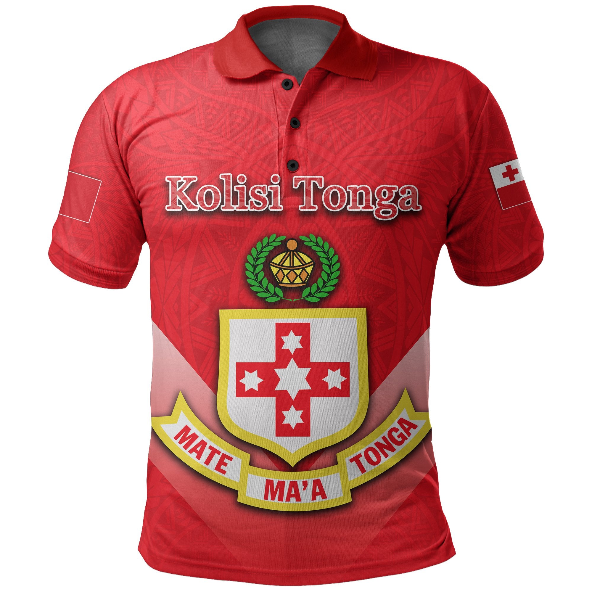 Kolisi Tonga Polo Shirt Polynesian Style Unisex Red - Polynesian Pride