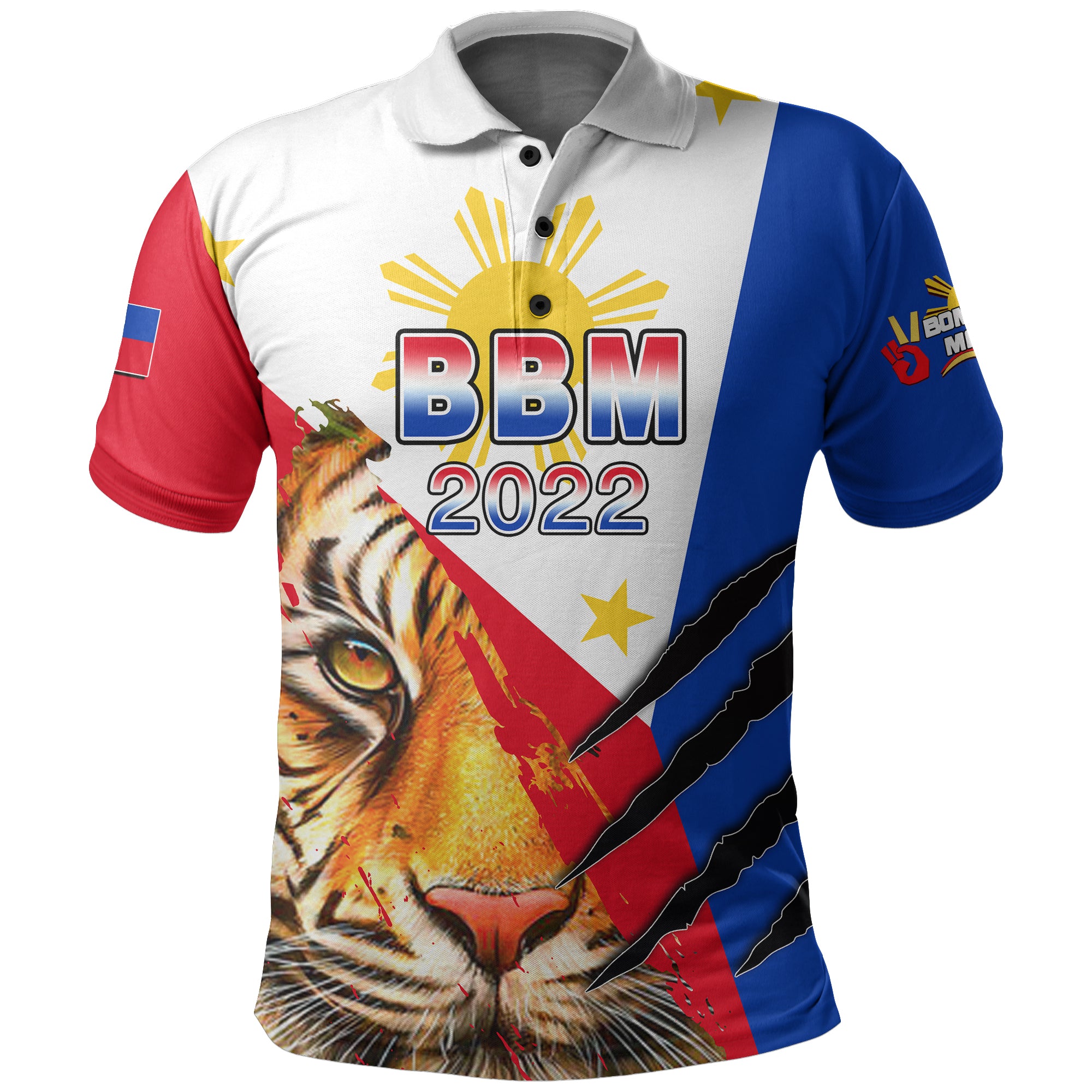 Custom Philippines Polo Shirt BBM 2022 Tiger Of The North LT6 Unisex Red - Polynesian Pride