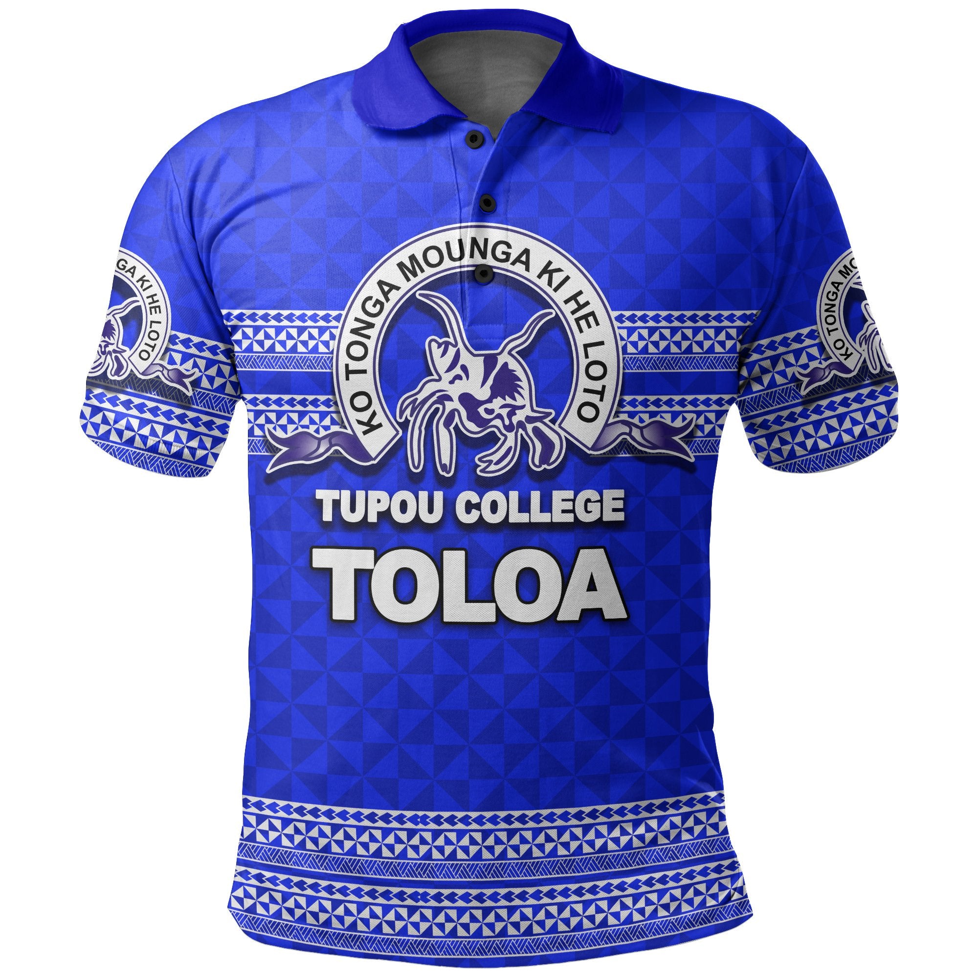 Tonga Tupou College Toloa Polo Shirt Unisex Blue - Polynesian Pride