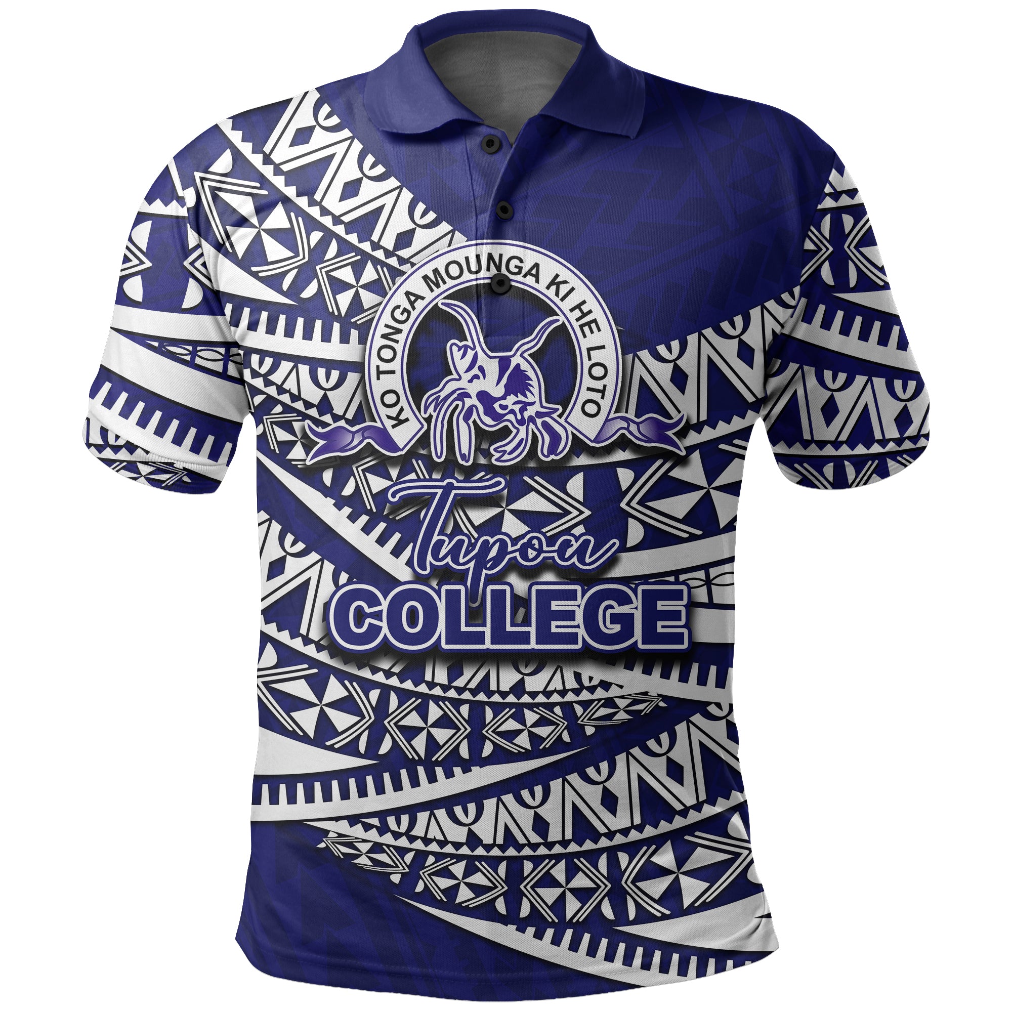 Custom Tupou College Polo Shirt Tonga Tribal LT6 Unisex Blue - Polynesian Pride