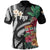 Fiji All Over Print Polo Shirt Coat Of Arms Polynesian With Hibiscus Black - Polynesian Pride