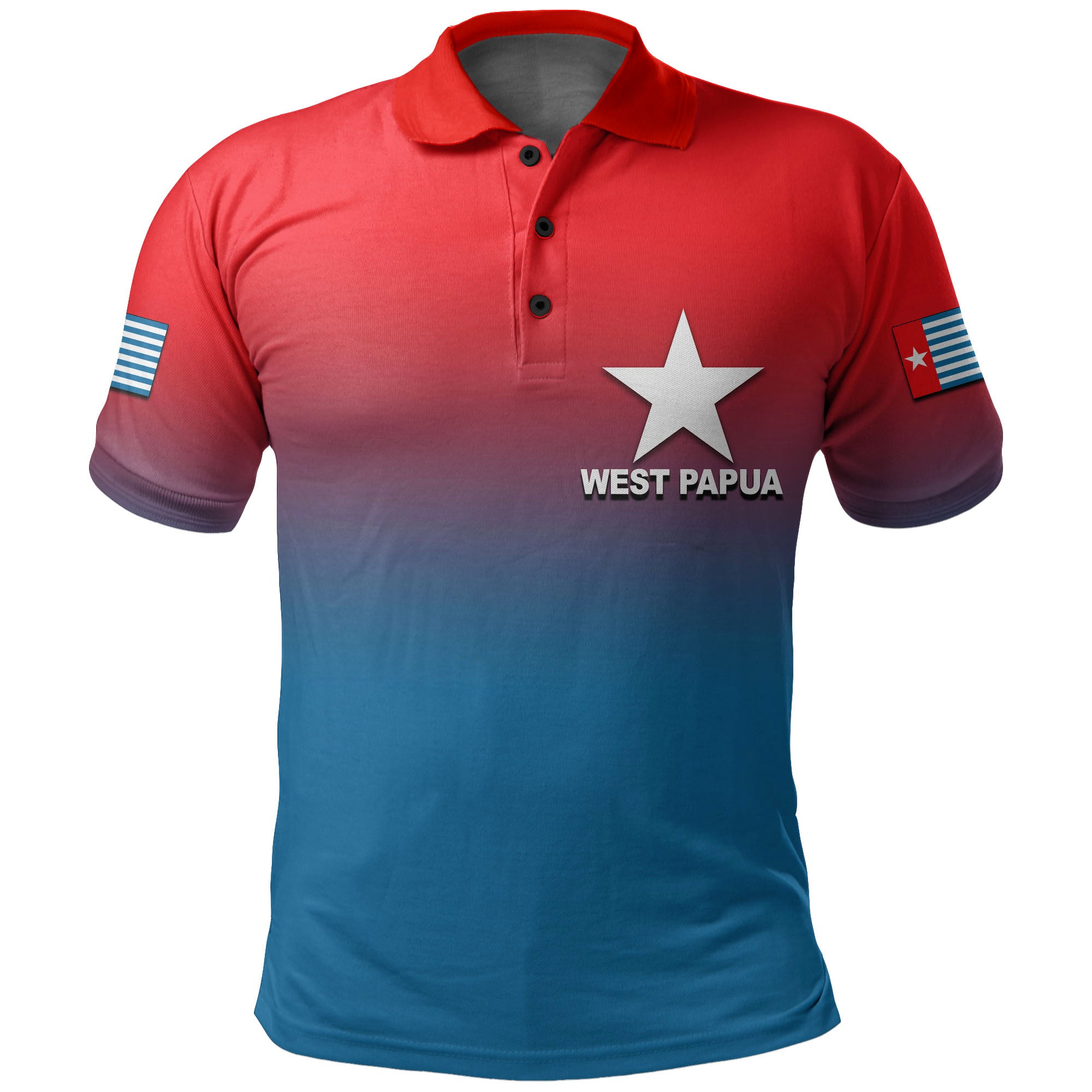 Custom West Papua Polo Shirt Flag Color Simple Style LT6 Unisex Blue - Polynesian Pride