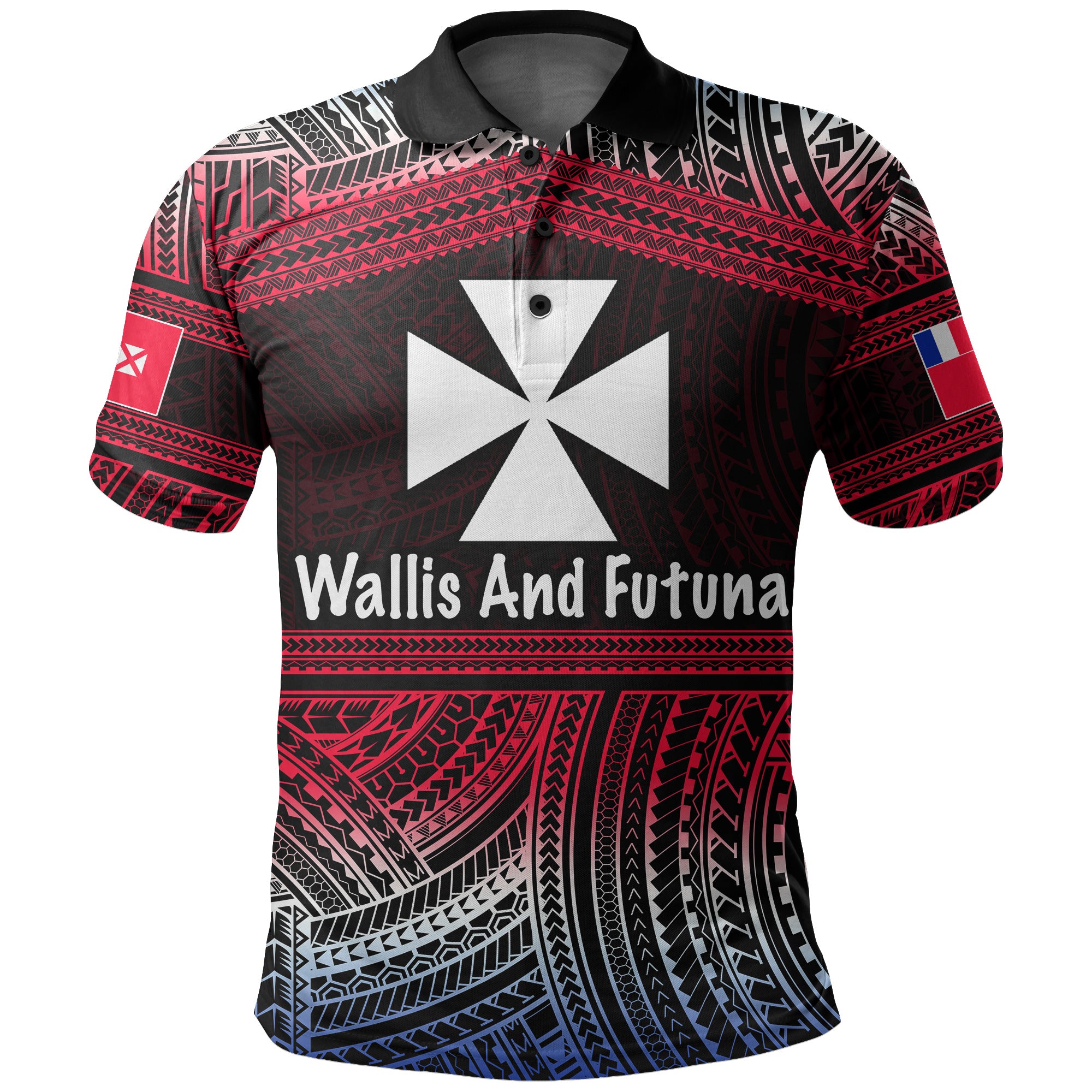 Custom Wallis and Futuna Polo Shirt Polynesian LT6 Unisex Red - Polynesian Pride