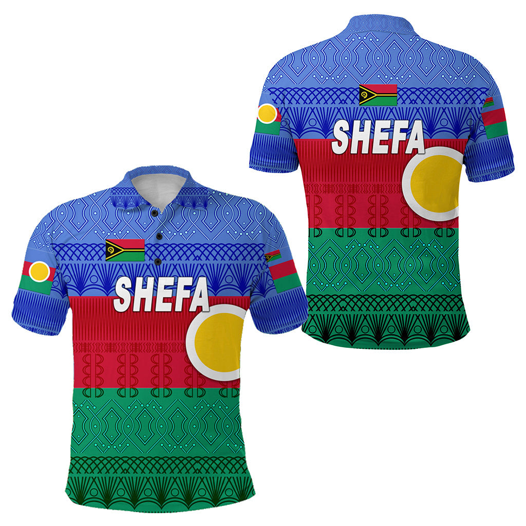 Shefa Province Polo Shirt Vanuatu Pattern Traditional Style LT8 Unisex Blue - Polynesian Pride