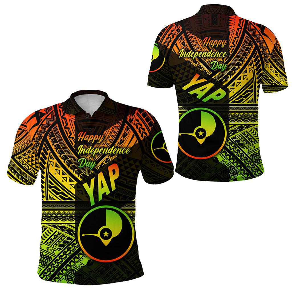 FSM Yap Polo Shirt Happy Independence Day Original Vibes Reggae LT8 Unisex Reggae - Polynesian Pride