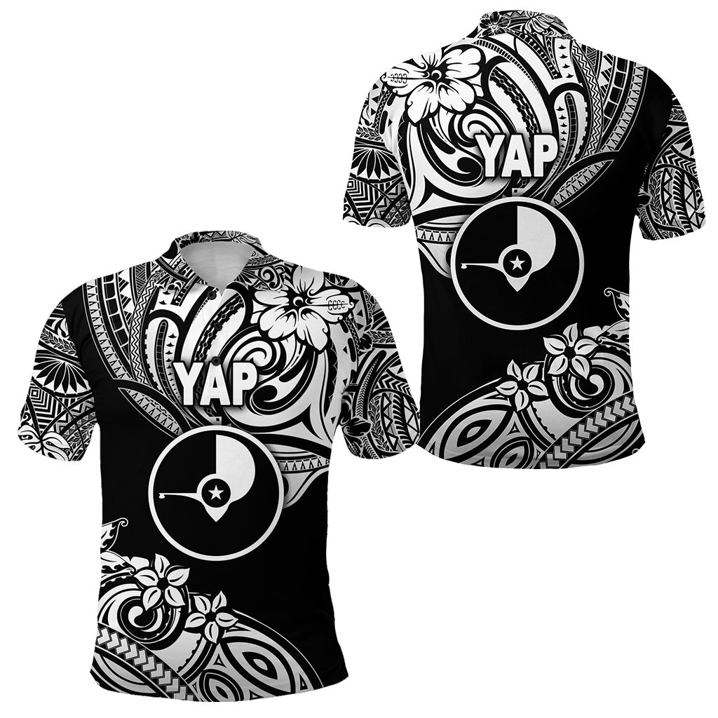 FSM Yap Polo Shirt Unique Vibes Black LT8 Unisex Black - Polynesian Pride