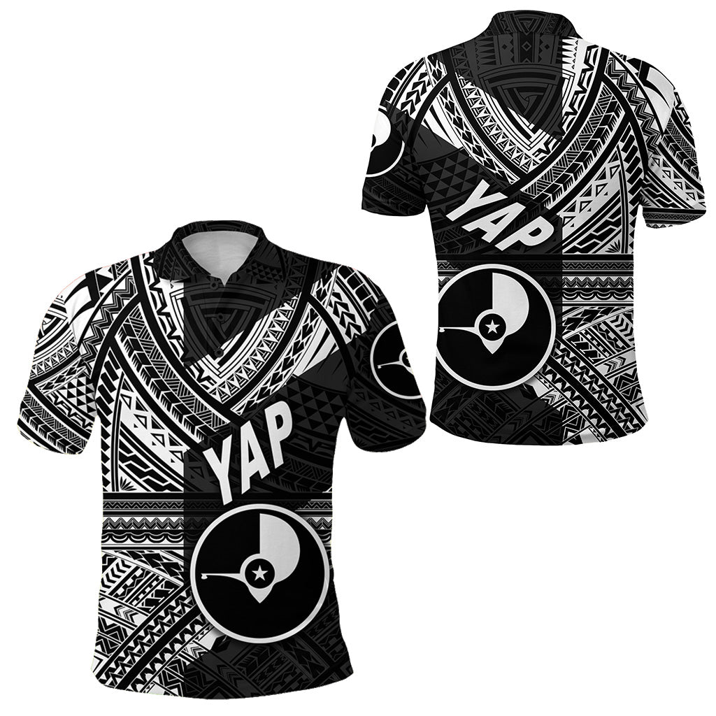FSM Yap Polo Shirt Original Style Black LT8 Unisex Black - Polynesian Pride