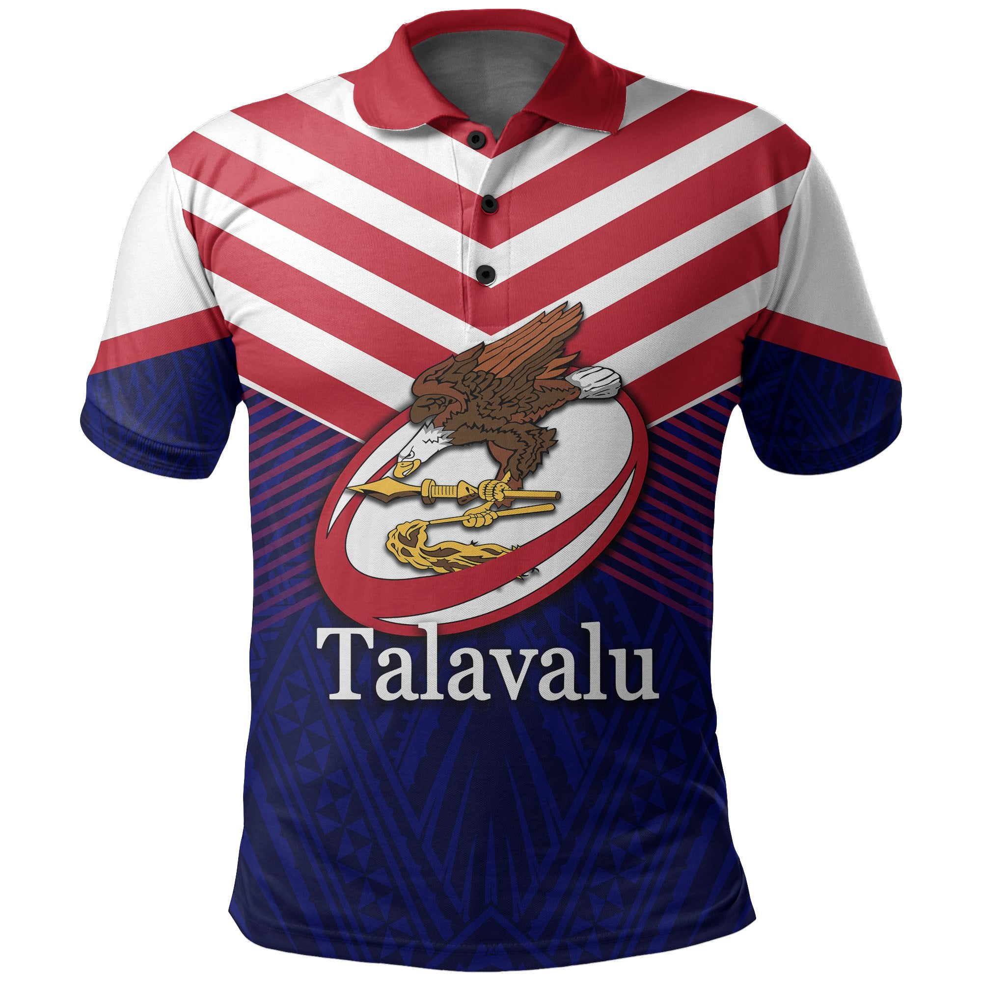 American Samoa Talavalu Rugby Polo Shirt Blue - Polynesian Pride