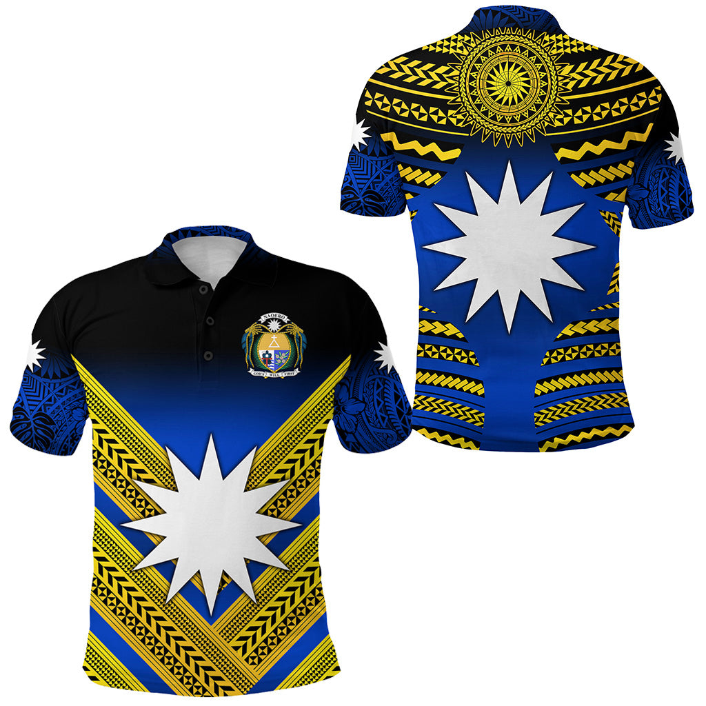 Nauru Polynesian Flag Polo Shirt Creative Style Gradient Blue LT8 Unisex Blue - Polynesian Pride